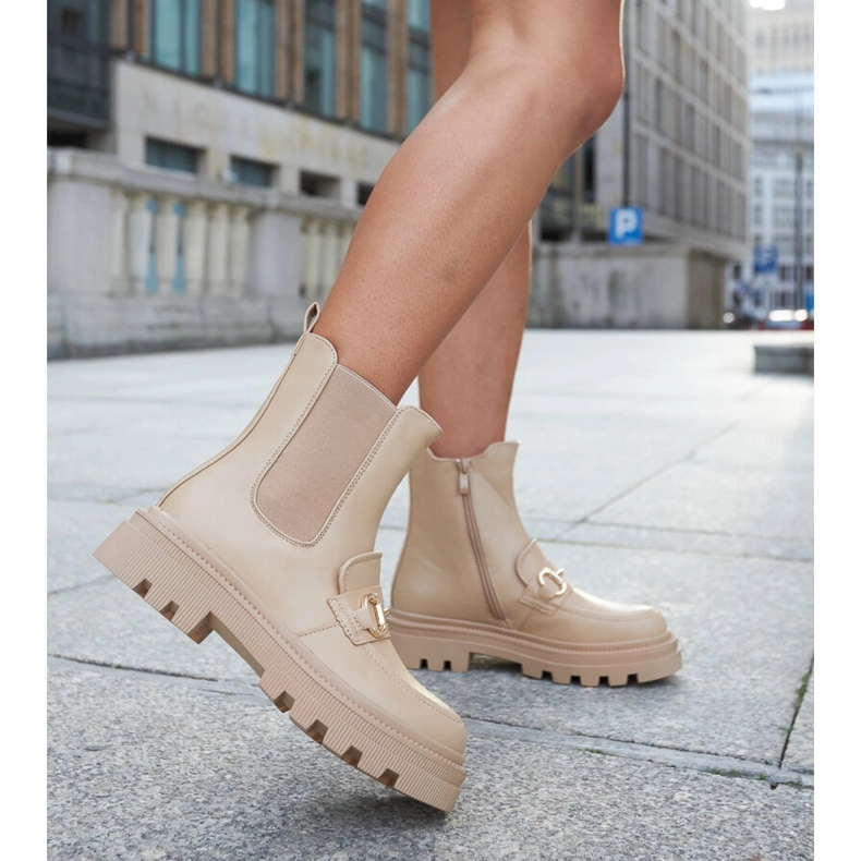 Botins bege escuro com protetor Sailetto 2