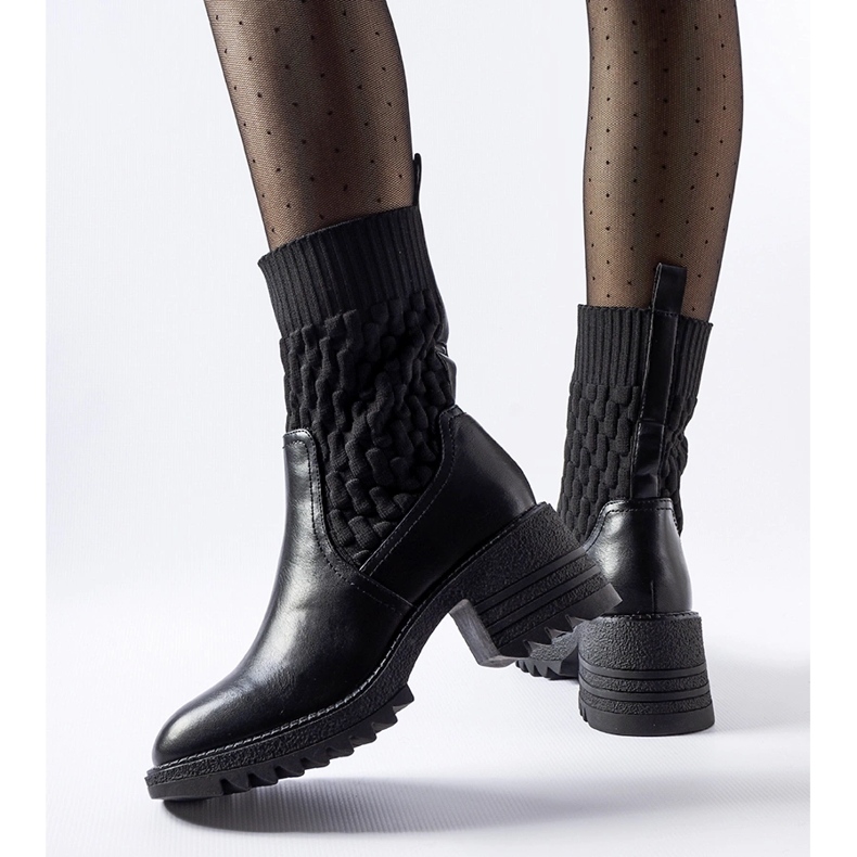 Botins meia pretos com relevo Buckley 1 Botins meia pretos com relevo Buckley 1