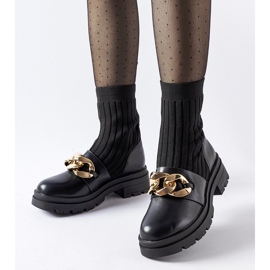 Botins meia pretos com corrente Giussago 1 Botins meia pretos com corrente Giussago 1