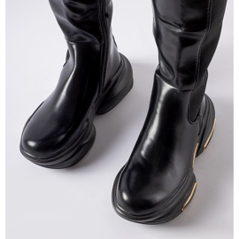 Inna Botas Tanas pretas com sola enorme preto 2