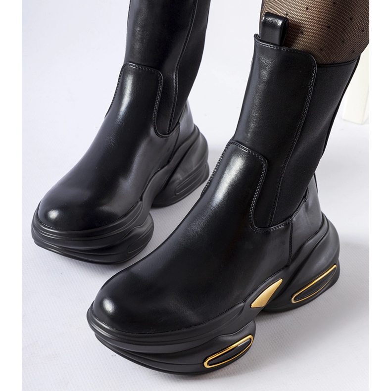 Big Star Botins maciços Sant'Egidio pretos. 2