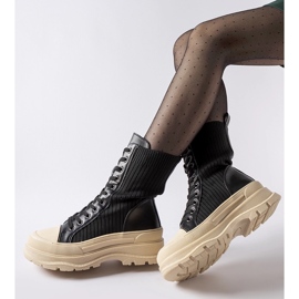 Sapatos de meia preta com sola leve Vitto preto 1 Sapatos de meia preta com sola leve Vitto preto 1