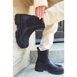 Botas de senhora pretas com sola preta preto 1 Botas de senhora pretas com sola preta preto 1