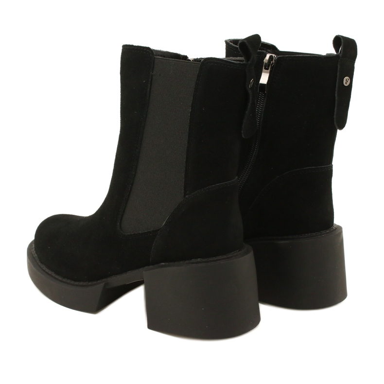 Filippo Botins de camurça de couro com salto alto na cor preta preto 3 Filippo Botins de camurça de couro com salto alto na cor preta preto 3