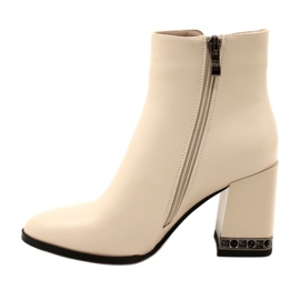 Botins bege com decoração de salto Filippo DBT4842/23 BE bege 1 Botins bege com decoração de salto Filippo DBT4842/23 BE bege 1