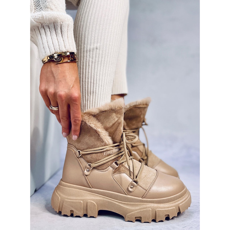 Jarl Khaki botas de neve de mulher bege 1