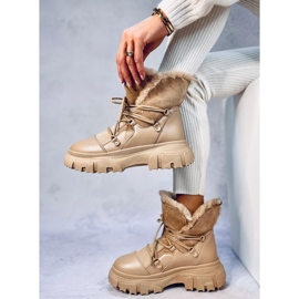 Jarl Khaki botas de neve de mulher bege 2