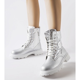 Inna Botas prateadas decoradas com acolchoado Jalbert prata 1