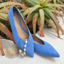 Marco Shoes Bailarinas de camurça natural azul 6