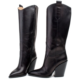 Marco Shoes Botas femininas negras Botas de cowboy Marco 1399K preto 2