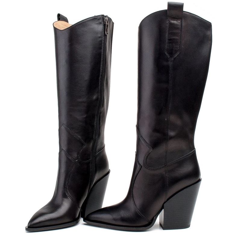 Marco Shoes Botas femininas negras Botas de cowboy Marco 1399K preto 2
