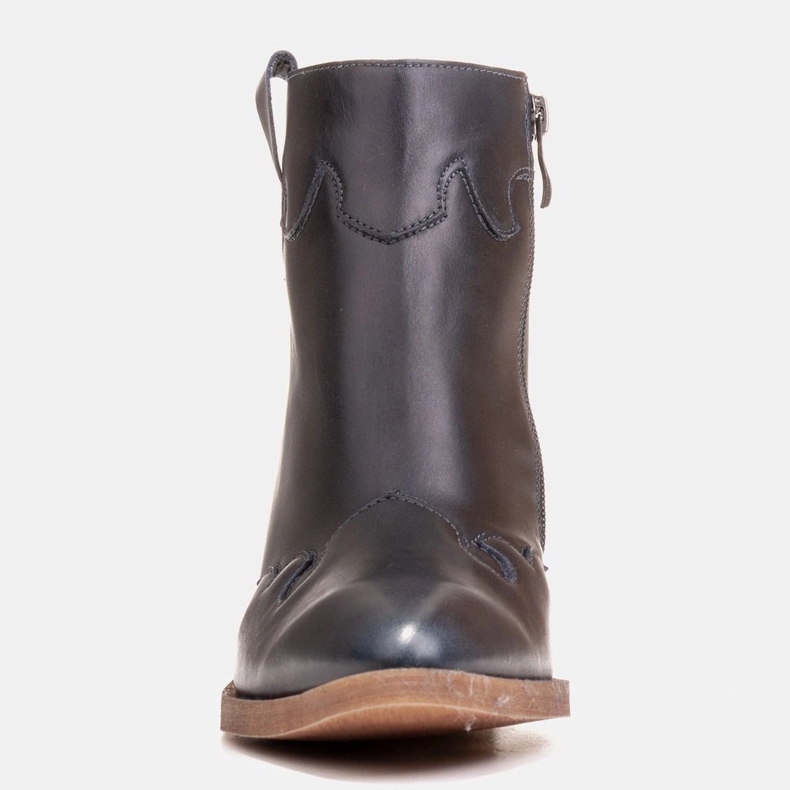 Marco Shoes Botas azul escuro feitas de couro granulado natural 1