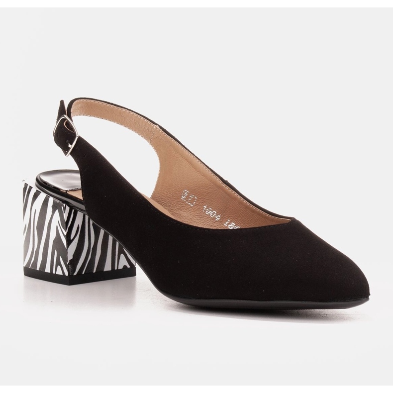 Marco Shoes Sapatilhas femininas elegantes com salto de zebra preto 1