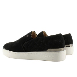 Tênis slip-on de camurça 7103 Preto 1