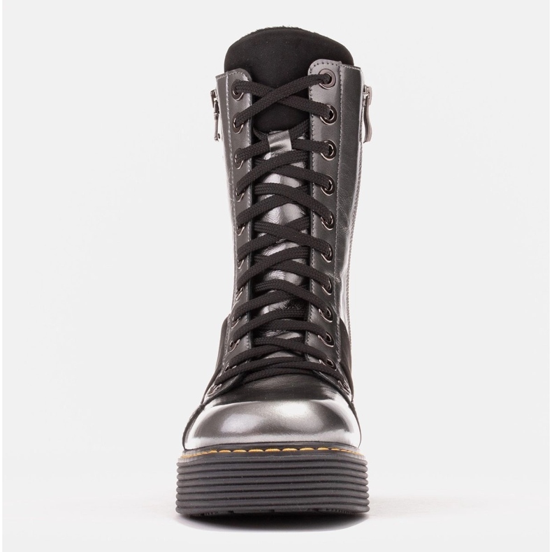 Marco Shoes Bota paola amarrada cinza 1