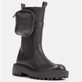 Marco Shoes Botas com bolsa destacável no cinto preto 1