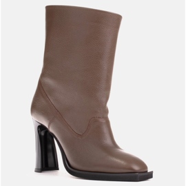 Marco Shoes Botins de couro macio castanho 1