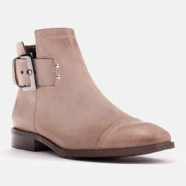 Marco Shoes Botas com fivela decorativa bege 1 Marco Shoes Botas com fivela decorativa bege 1