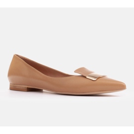 Marco Shoes Bailarinas com língua decorativa bege marrom 1
