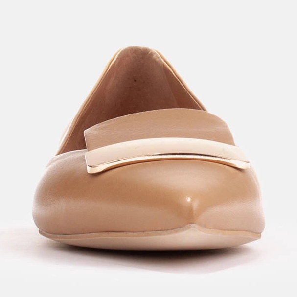Marco Shoes Bailarinas com língua decorativa bege marrom 2