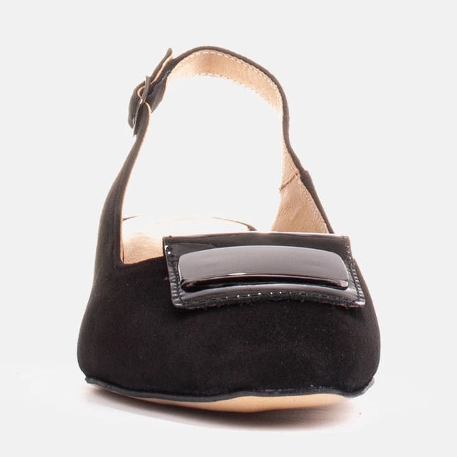 Marco Shoes Sandálias de salto baixo com decoração plana preto 1