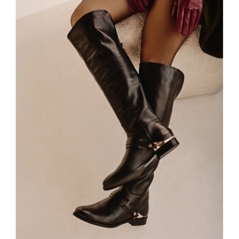 Marco Shoes Botas de pele com decoração preto 1 Marco Shoes Botas de pele com decoração preto 1