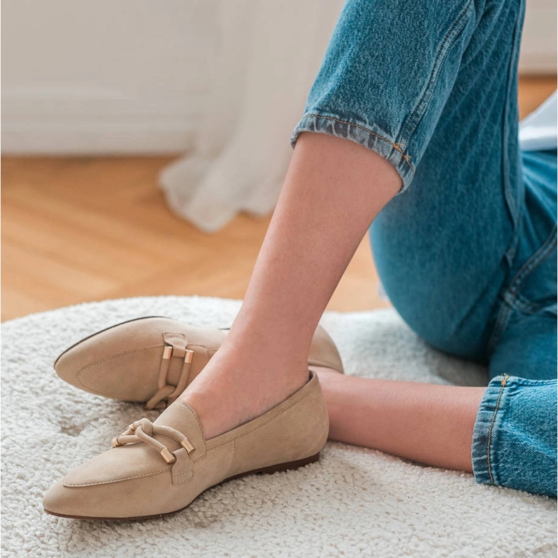 Marco Shoes mocassins enfeitados bege 1