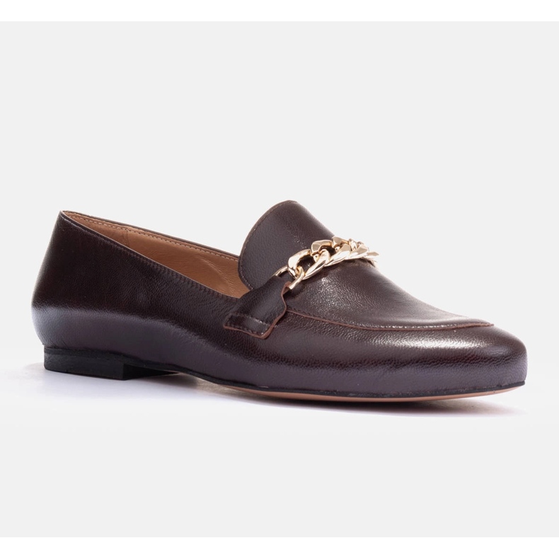 Marco Shoes Bailarinas com corrente de ouro castanho 2