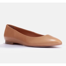 Marco Shoes bailarinas de couro macio castanho 1