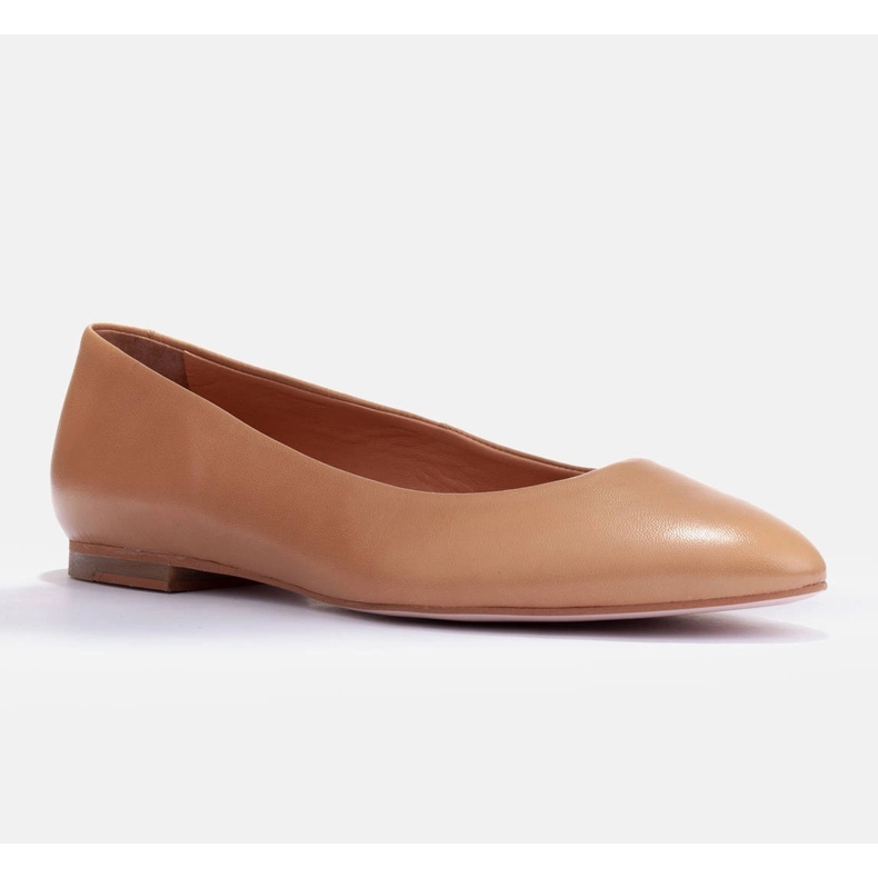 Marco Shoes bailarinas de couro macio marrom 1