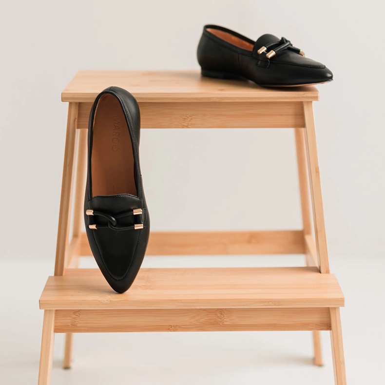 Marco Shoes mocassins enfeitados preto 1