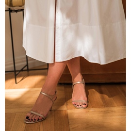 Marco Shoes Sandálias de salto alto dourado 2