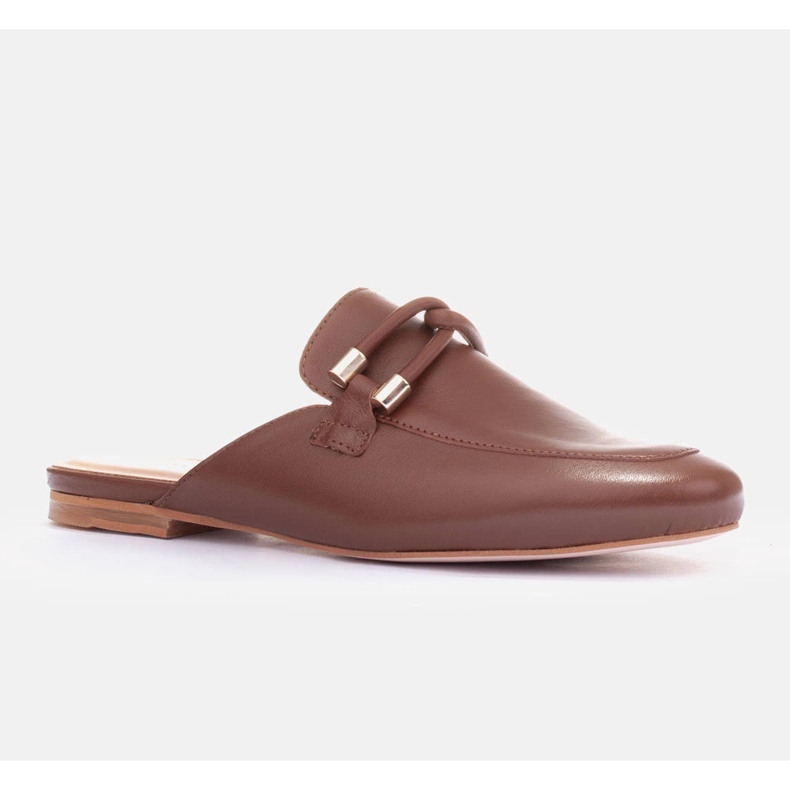 Marco Shoes chinelos com decoração castanho 1