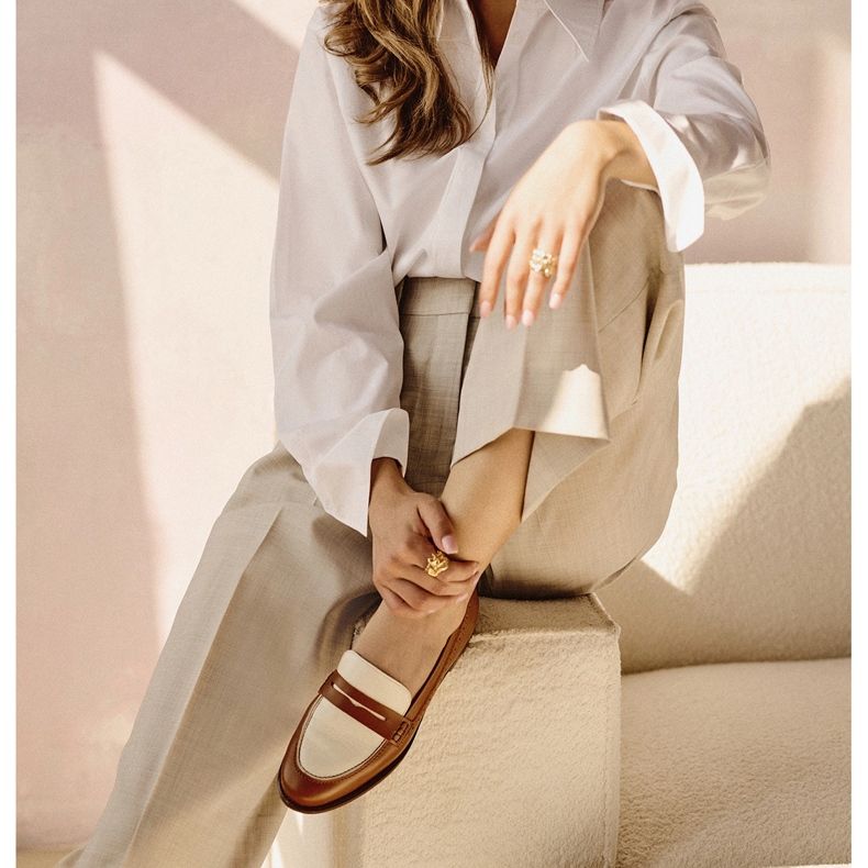 Marco Shoes Mocassins de couro natural castanho 2