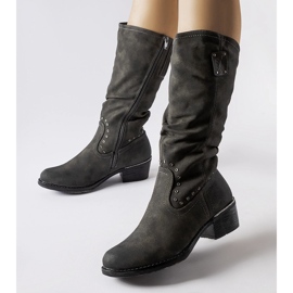 Botas de cowboy com isolamento cinza e bloco Lignod 1 Botas de cowboy com isolamento cinza e bloco Lignod 1