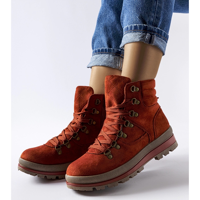 Sapatos de trekking Mazara com isolamento vermelho marrom 1