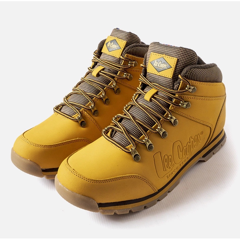Sapatos de couro amarelo Lee Cooper LCJ-21-01-0706M 1