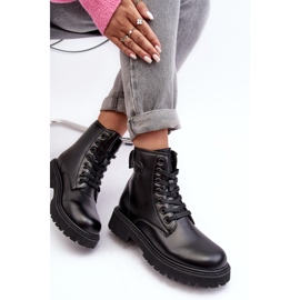 Botins de couro com cordões pretos Big Star MM274375 1