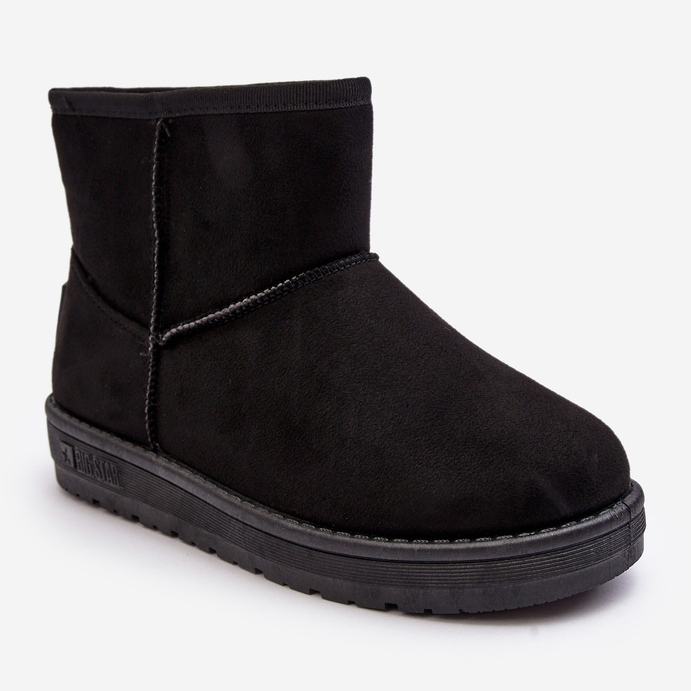 Botas de neve femininas forradas com pele preta Big Star MM274158 preto 1