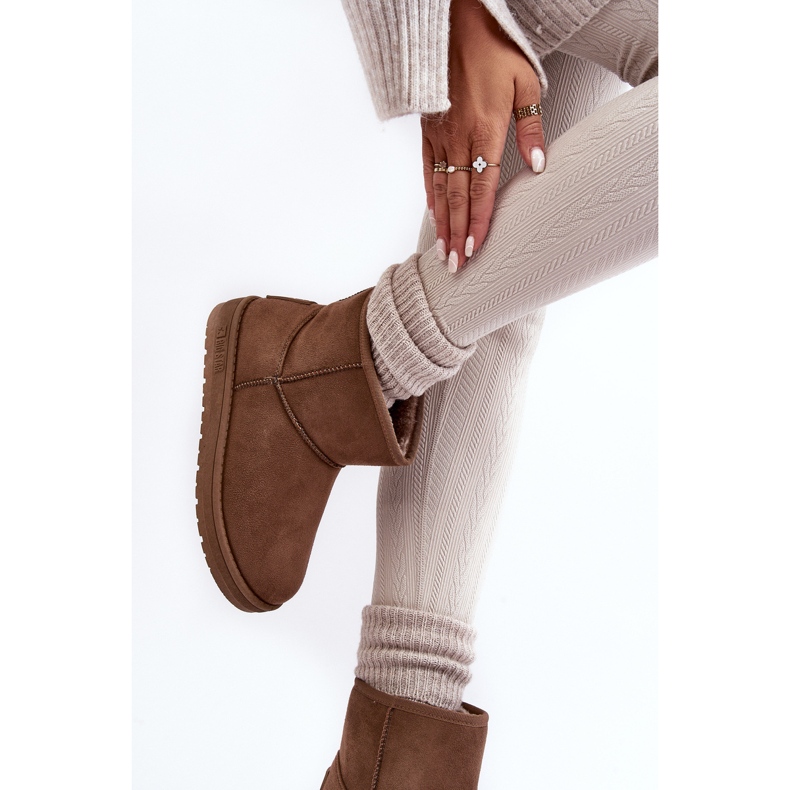 Botas de neve femininas com isolamento de pele marrom Big Star MM274161 castanho 2