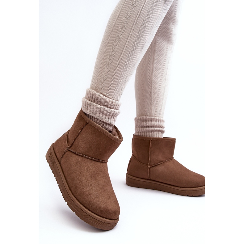 Botas de neve femininas com isolamento de pele marrom Big Star MM274161 1