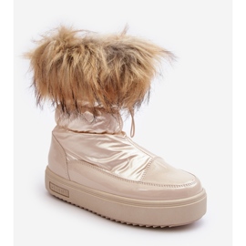 Botas de neve femininas com pele bege Big Star MM274380 1