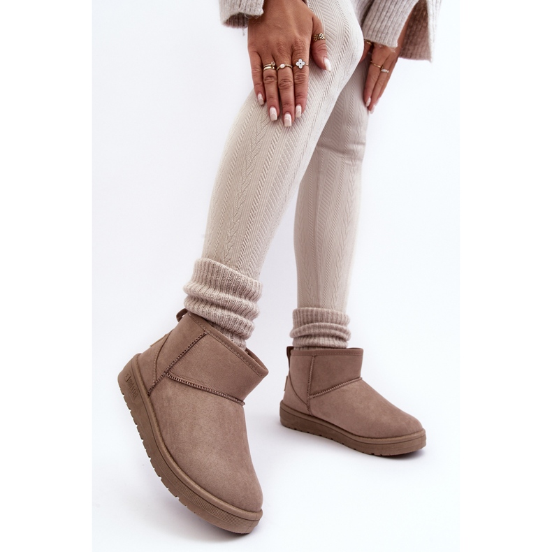 Botas de neve isoladas femininas bege escuro Big Star KK274294 2
