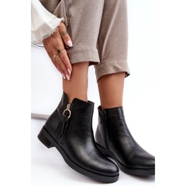 PE1 Botas rasas femininas de couro pretas Vasica preto 1