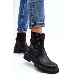 WJ2 Botas rasas femininas com decoração, Zanidite preta preto 2