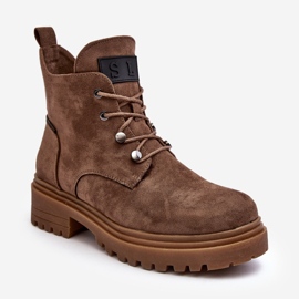 Sergio Leone Botas baixas femininas com zíper, Cameronia Bege Escuro 1