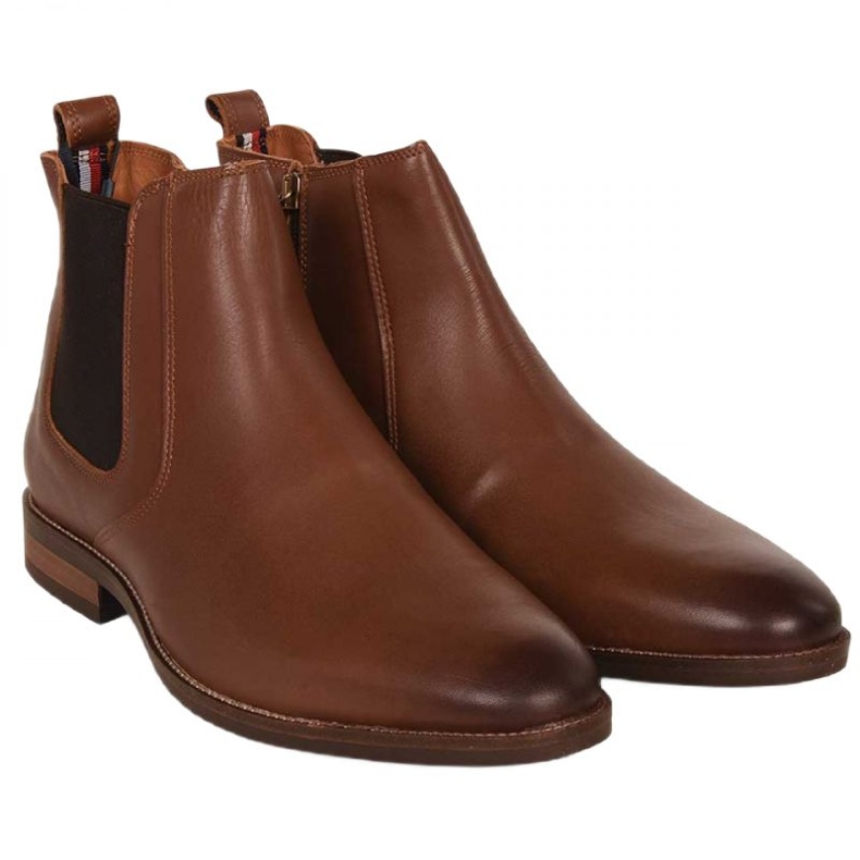 Tommy Hilfiger Sapatos Essential Hilfiger Lth Chelsea M FM0FM04182 castanho 1