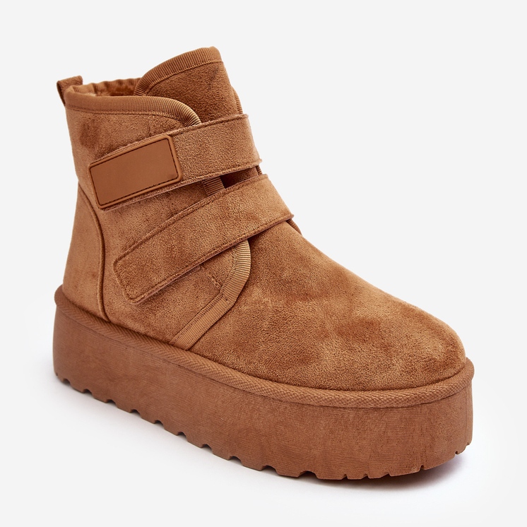 FG2 Botas femininas de neve com plataforma Camel Naredi castanho 1