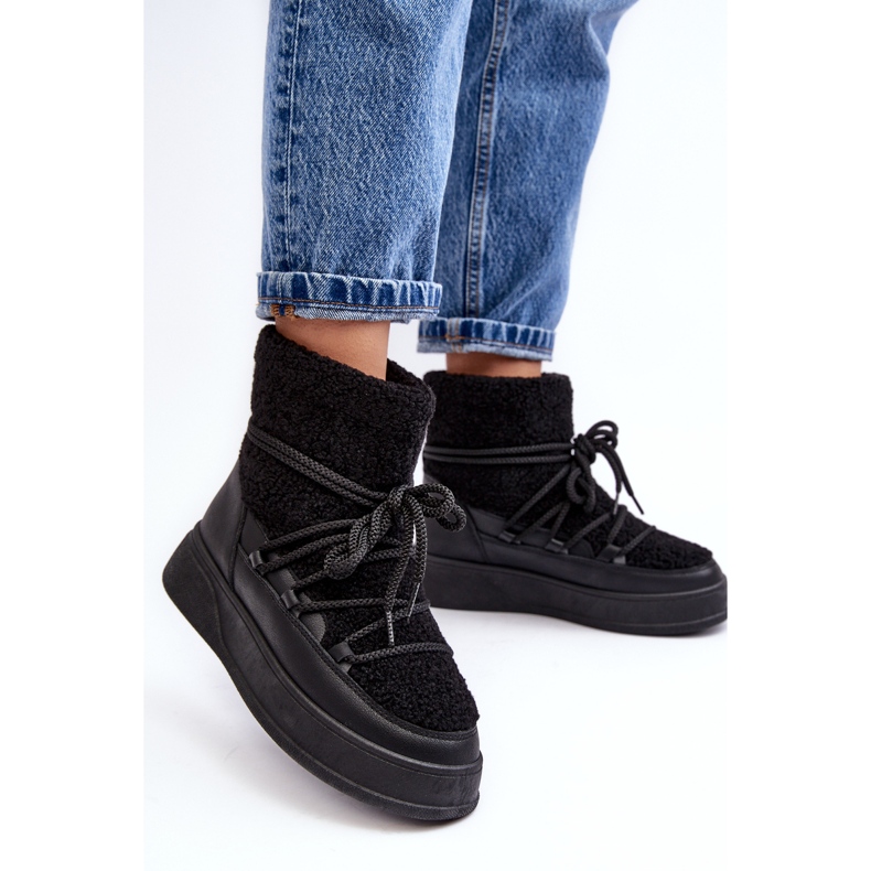 FG2 Botas de neve com plataforma feminina pretas Ahatissa preto 2