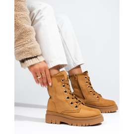 Trabalhadores de camurça camelo femininos Shelovet castanho 1